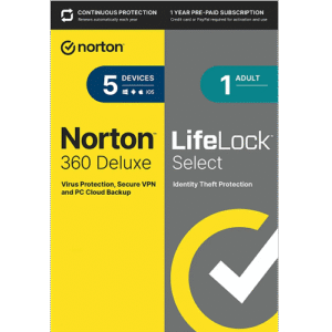 Norton 360 Deluxe with LifeLock Select – 1-Year / 3-Device – USA